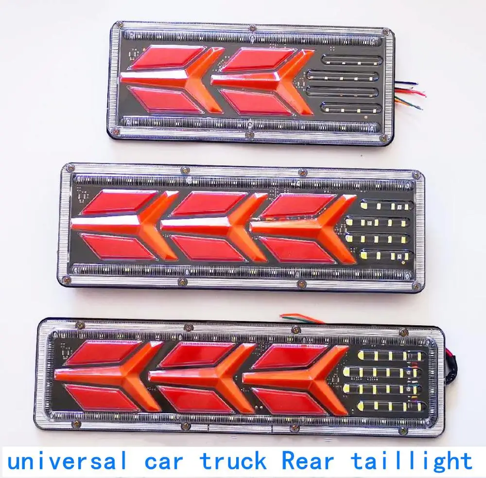 2Pcs 24v Lorry Truck Car Led Rear Tail Light Waterproof Flow Steering brake reversing fog lamp For Trailer Caravan UTE Campers