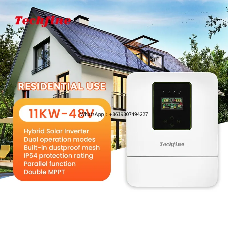 Residential Use IP54 Waterproof 11KW Dustproof On/off-grid Hybrid Solar Storage Inverter Single/Dual Operation Modes High