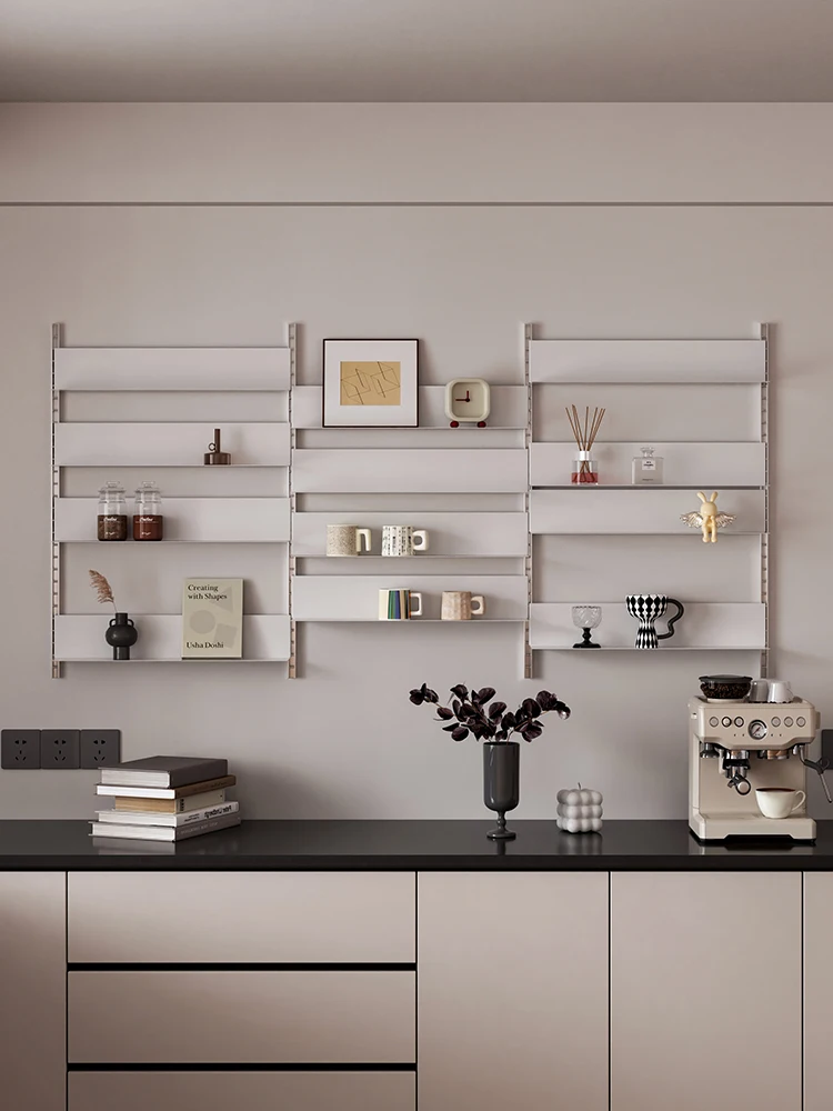 

Wall-mounted rack Wall stainless steel kitchenware hanger Household coffee corner Multifunctional dishes bath storage rack