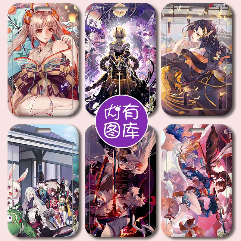 2024 NEW Anime Game Onmyoji Shiranui Illustration Business Retractable Credit Card Holders Bank ID Holders Bus Card Cover Cases