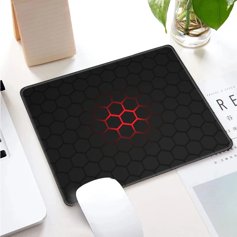 Alas meja Keyboard tepi penguncian kecil, bantalan Mouse PC Gabinete mauspad alas meja komputer seni geometris aksesoris game kantor