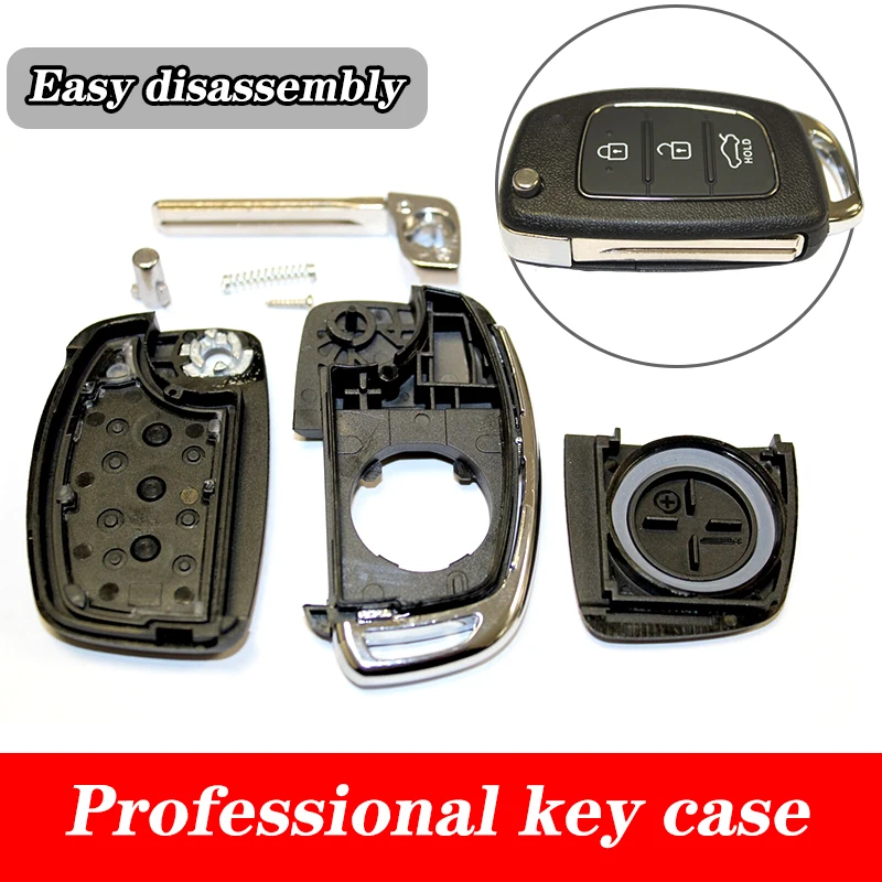 

1PC For Hyundai I10 I20 I40 IX35 Santa Fe Remote Fob RFC3 Button Flip Key Case Car Key Shell Case 3 Button Case Cars Accessories