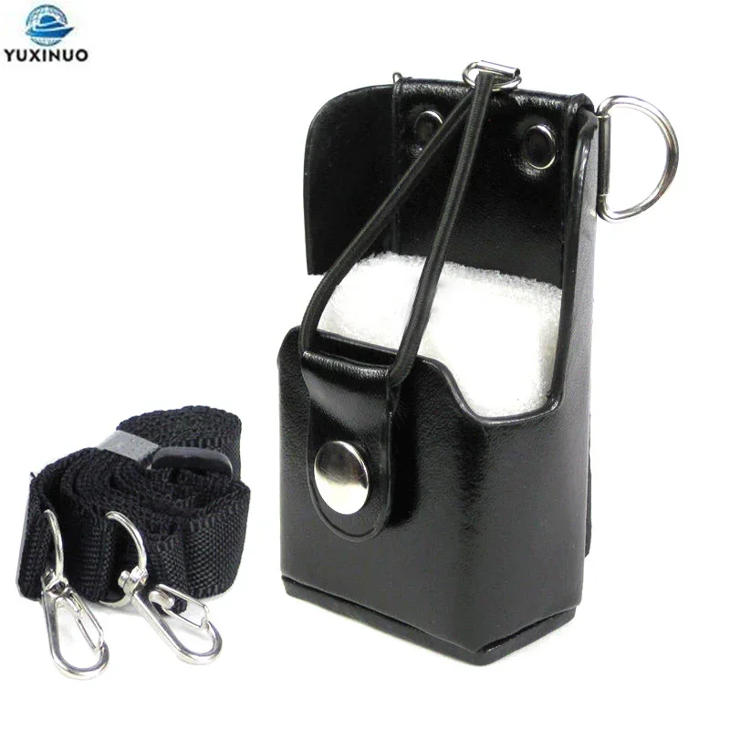 

Hard Leather Case Carry Bag Holster with Belt Clip for Motorola GP328 Plus GP388 GP344 GP638+ Mag One A8 Radio Walkie Talkie