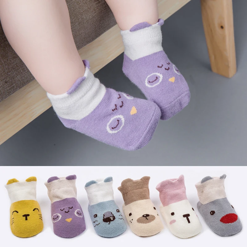 0-3Y Baby Socks Cartoon Toddler Infant Summer Socks for Kids Girls Boys Spring Short Socks Soft Anti Slip Children's Floor Socks