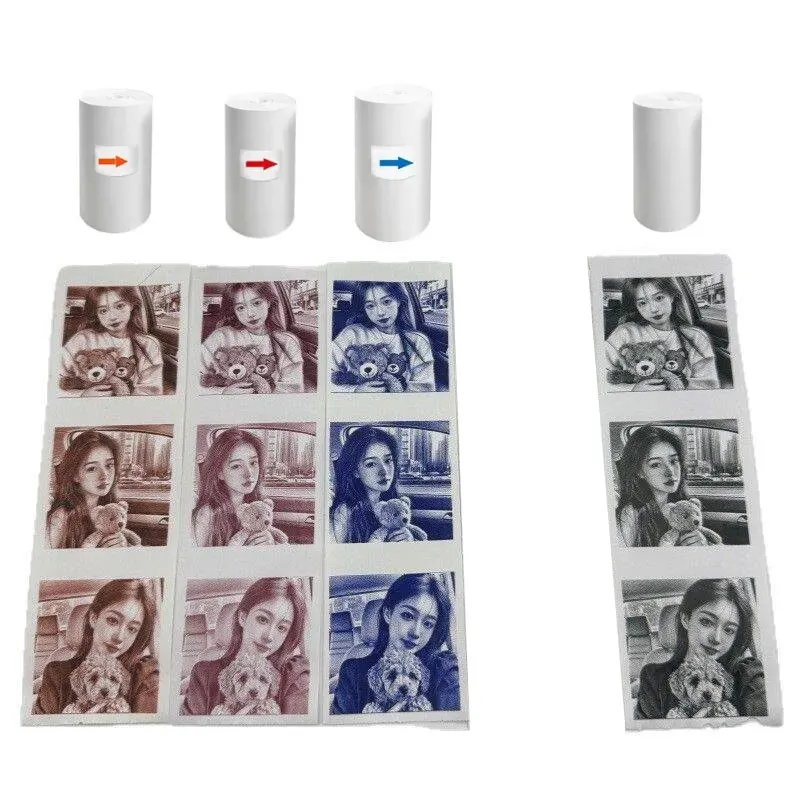 

5 Rolls of Children's Camera Paper Filled Color Developing Thermal Camera Printing Paper Birthday Christmas Gifts for Girls Boys