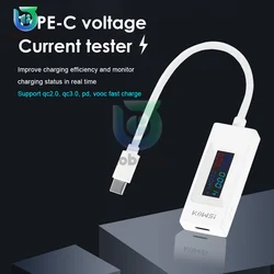 0-6.5A LCD Color Screen USB Current Voltage Tester 4-30V Type-c Tester 0-195 watts 0-999 watt-hour Bidirectional Tester