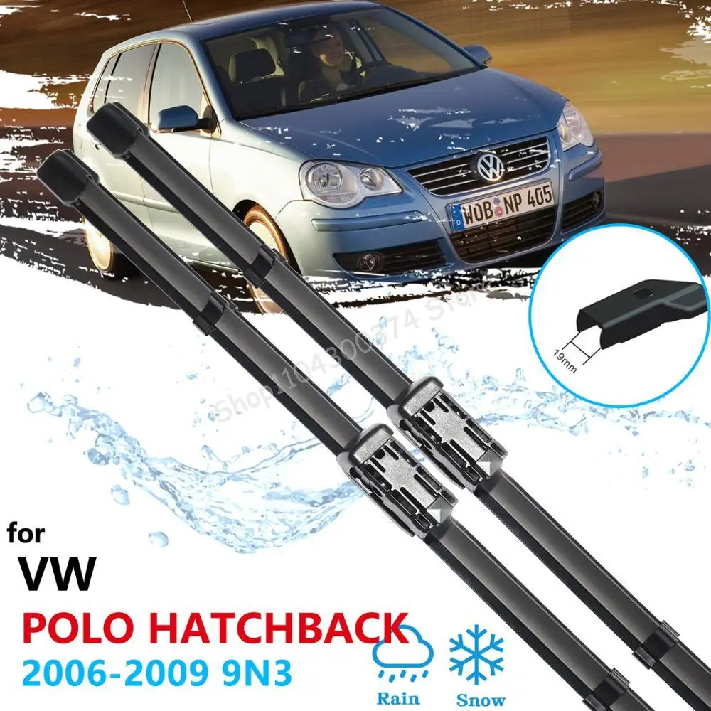 

Car Wiper Blades for Volkswagen VW POLO Hatchback MK4 2006 2007 2008 2009 9N3 Front Windscreen Windshield Brush Car Accessories