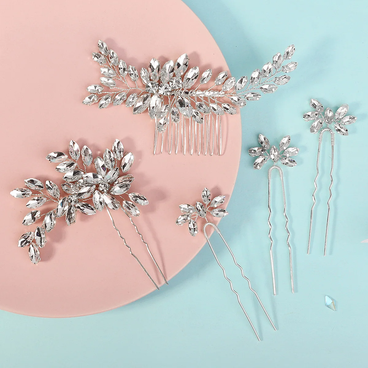 Crystal Hair Bridal Hairpins Accessories U-shaped Rhinestone Hair Jewelry Popular Handmade Wedding Hair Cilp And Hair Comb