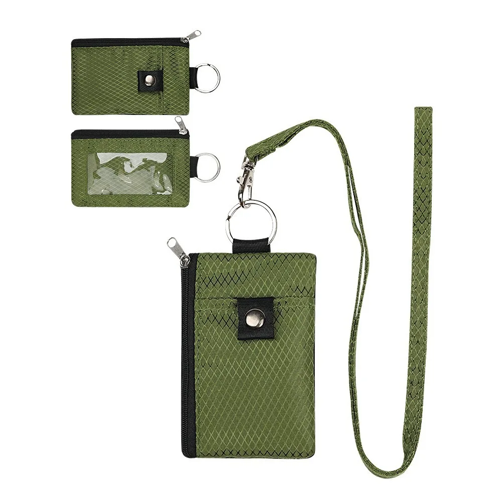 

Portable RFID Signal Shielding Coin Bag with Lanyard Waterproof Bank Card Organizer Lightweight Zipper Pouch