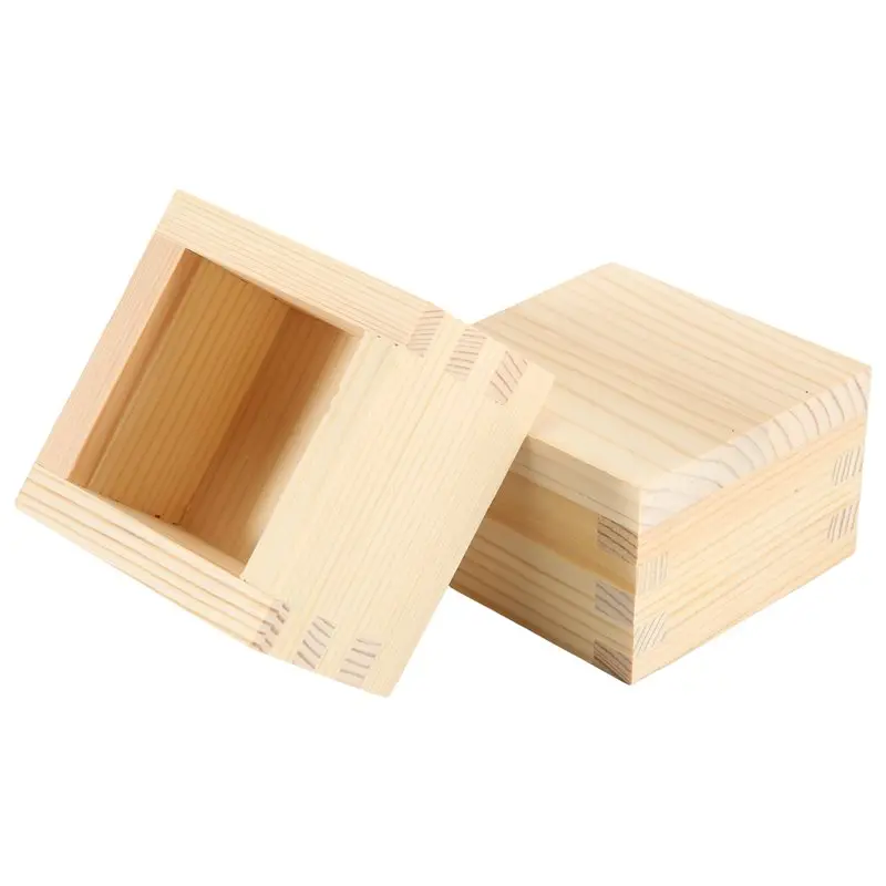 2Pcs Japanese Hinoki Wood Sake Box Wooden Masu Hinoki Wook For Chilled Sake With Leak-Resistant Interlocking Joints-AT36