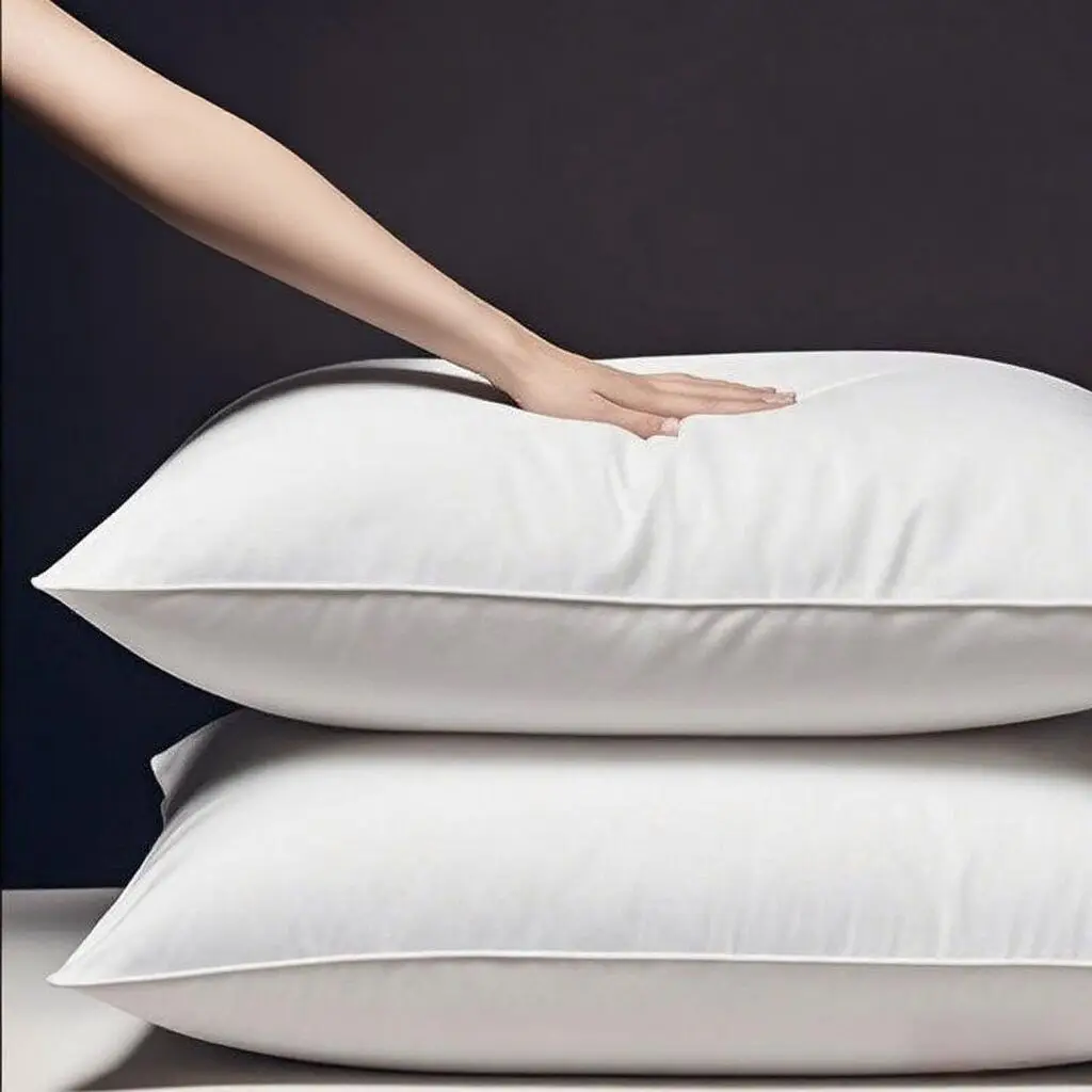 Luxury 2pcs Set Goose Down Feather Pillow Neck Support for Side Stomach Back Sleepers 100% Cotton Shell Bed Pillow 6 Colors