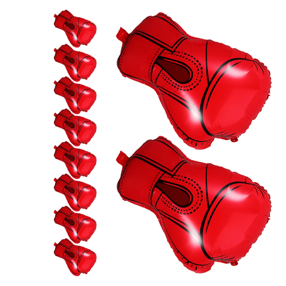 

10pcs Boxing Glove Foil Balloons Sports Party Decorations For Birthday Wrestling Gym Celebrations Inflatable Aluminum Balloon