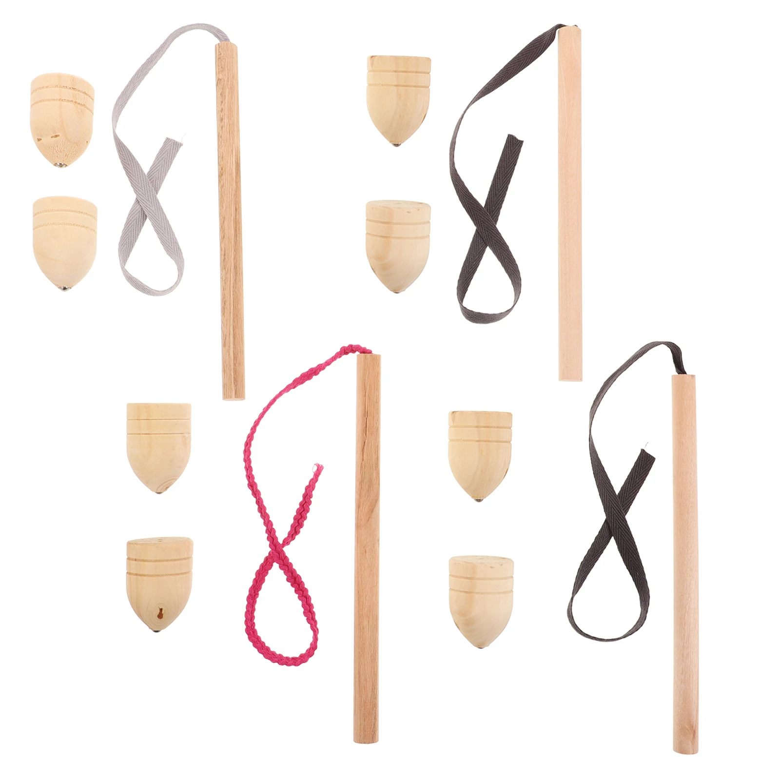 

2Sets Wood Gyro Lightweight Durable Design for Kids Hand Eye Coordination Fast Rotation Effect Gyro Toys