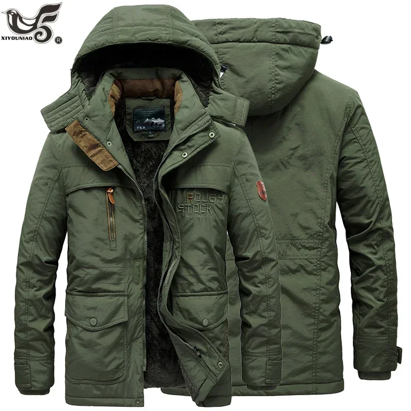 Winter Snow Ski Jacket Men Thick Fleece Jackets Male Streetwear Windbreaker Camping Parkas Coat Detachable Hoodies Man Clothing