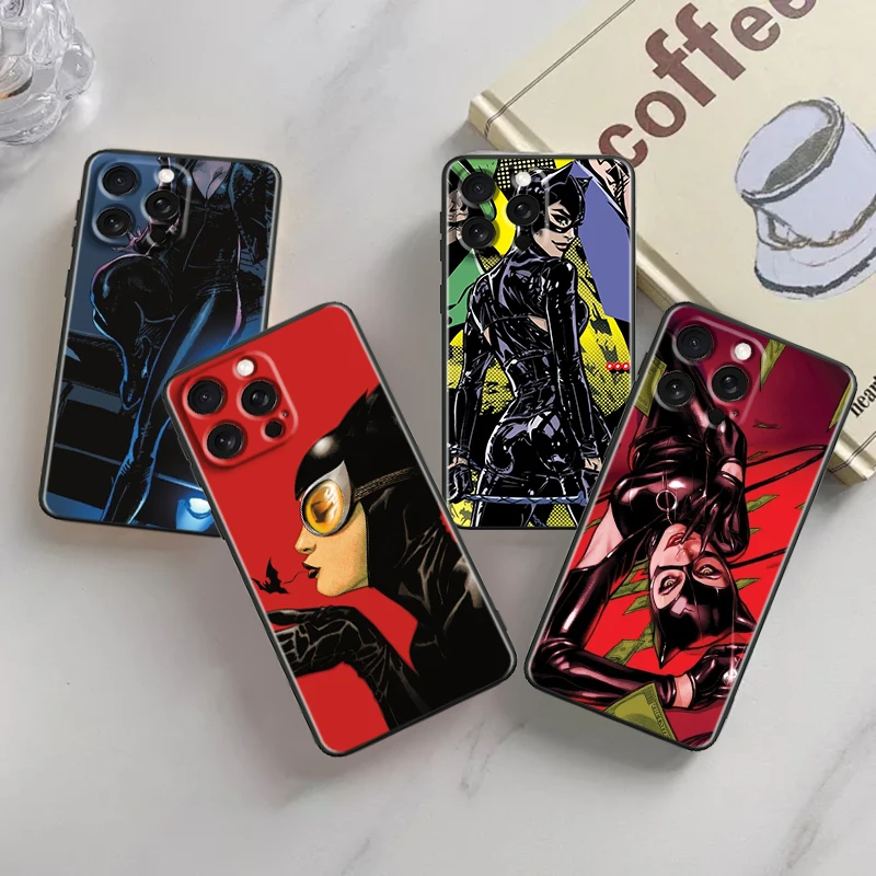 Film C-Catwoman Sexy For Apple iPhone 16 15 14 13 12 11 XS XR X Pro Max Plus Mini Black Soft Phone Case