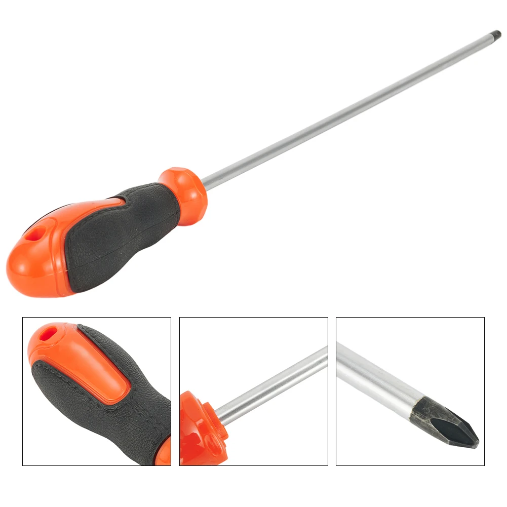 1/2 Pcs Extended Screwdriver Long Slotted Cross Screwdriver Magnetic Screwdriver With Rubber Handle Repairing Hand Tools Parts