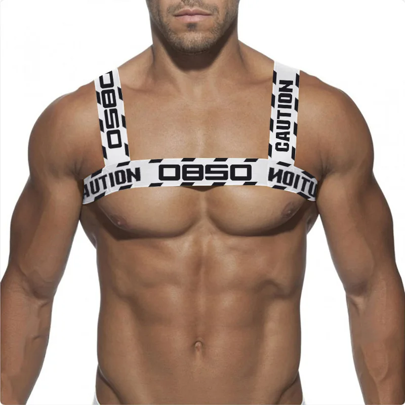 0850 Men, Simple, Back, Cross, Chest Strap Sports Elastic Shoulder Strap Letters BS8103