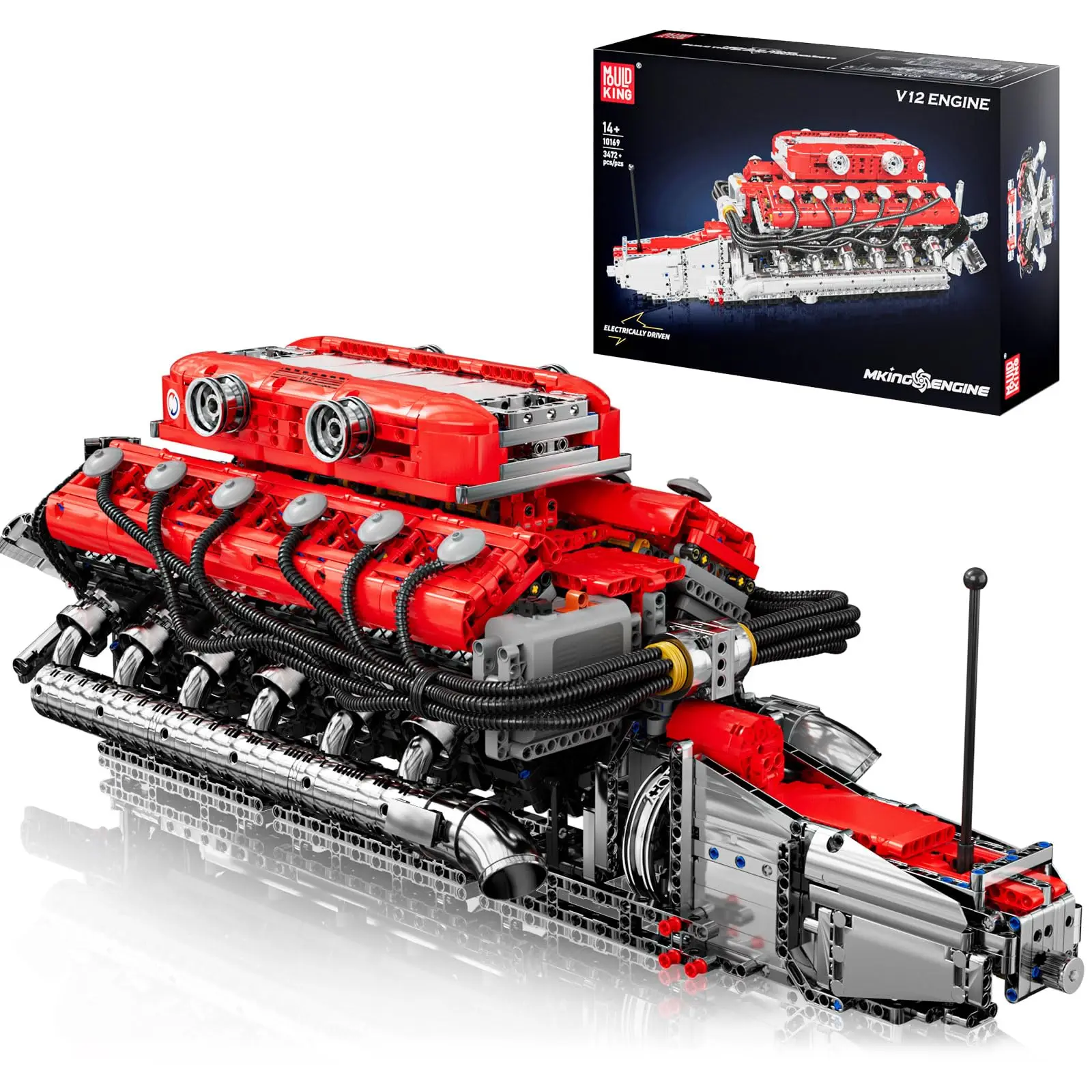 モールドキング 10169 V12エンジン 組み立てブロック 3472ピース STEM DIY エンジン組み立てキット モデル 大人向けコレクション おもちゃ 男の子 子供向けギフト