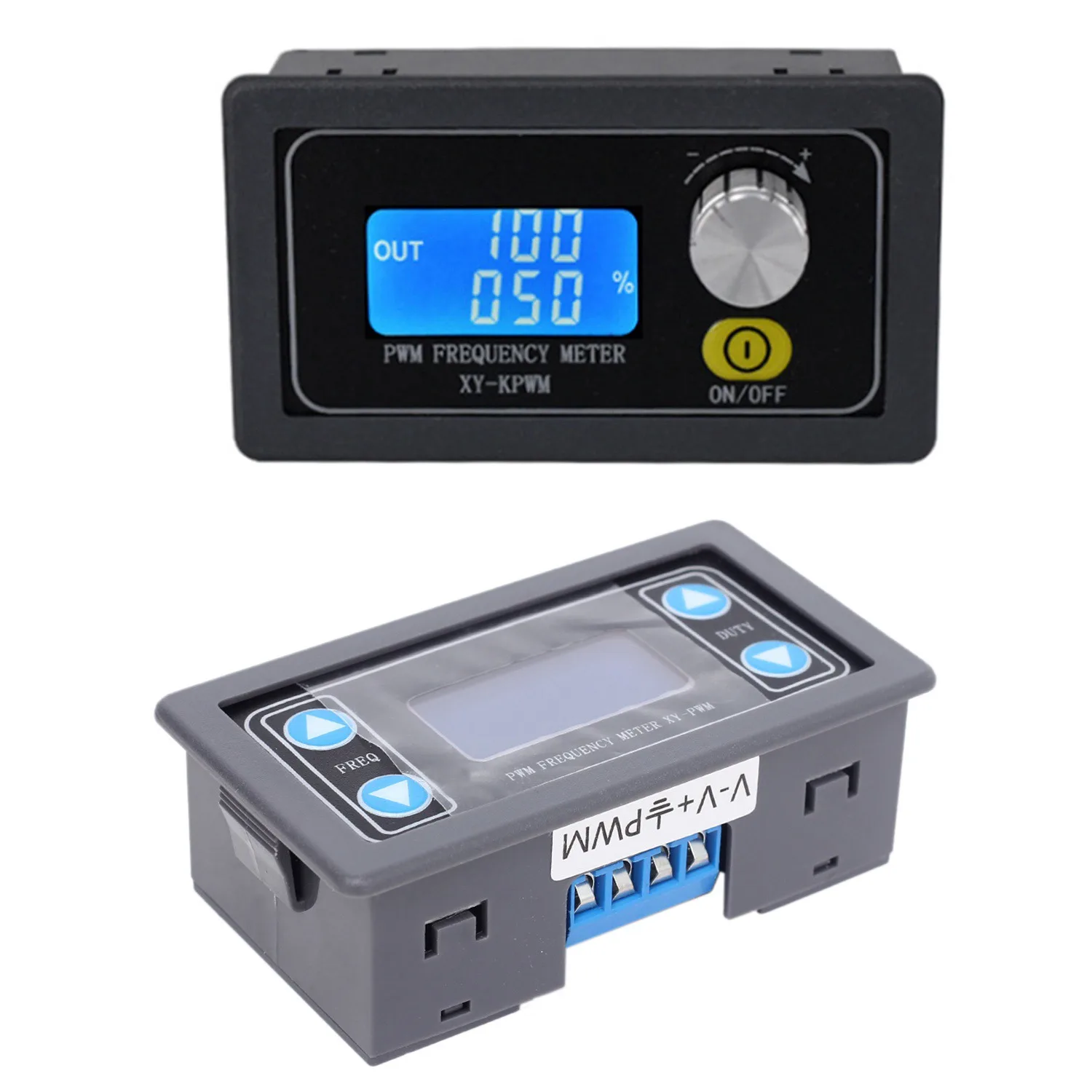 A68Z 2 Pcs 1HZ-150KHZ Digital Display PWM Pulse Frequency Duty Ratio Square Wave Rectangular Signal Generator Gray & Black