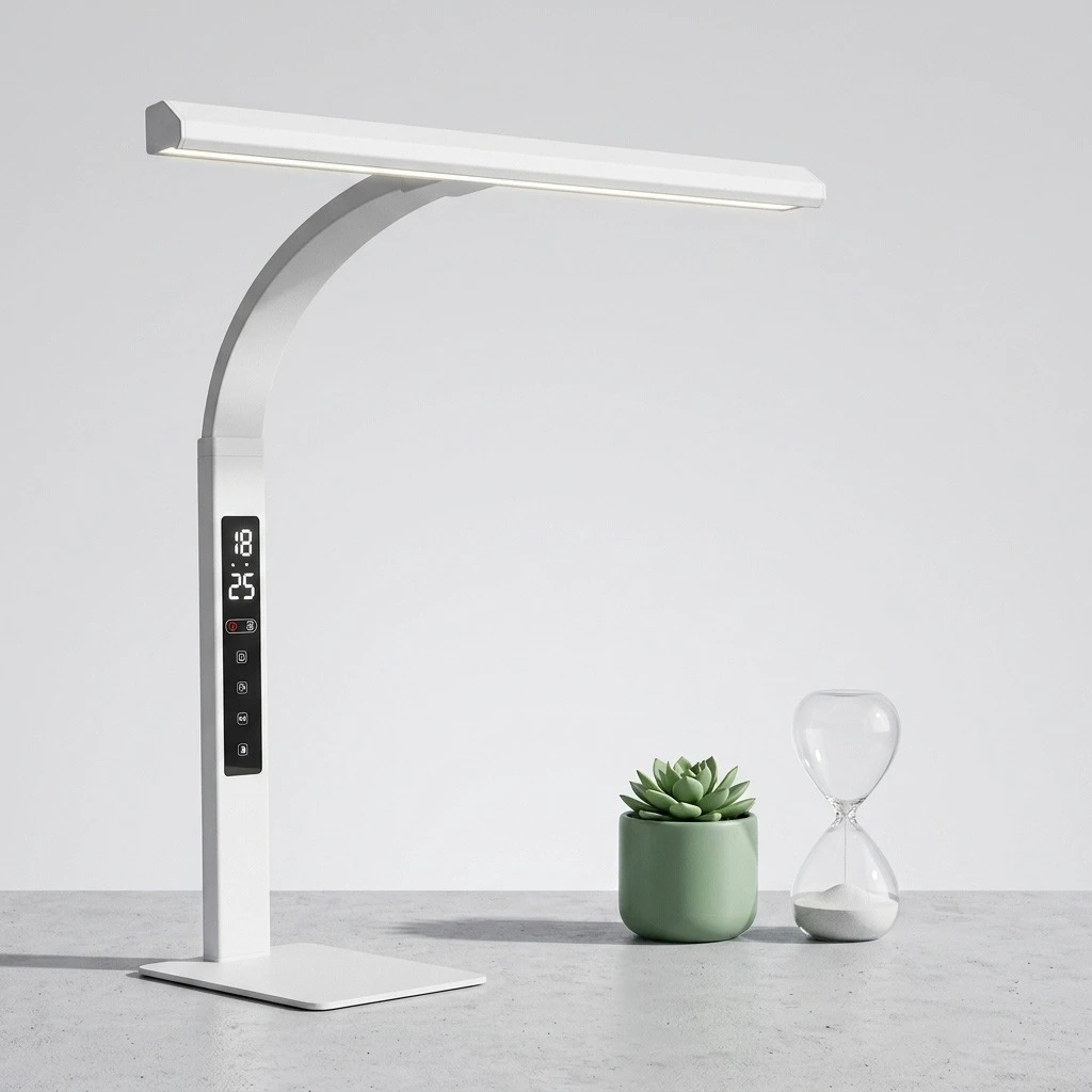 Stepless Dimming Digital Display LED Desk Lamp Compact Foldable Touch Sensitive Shadowless Building Light PC Room Home Work