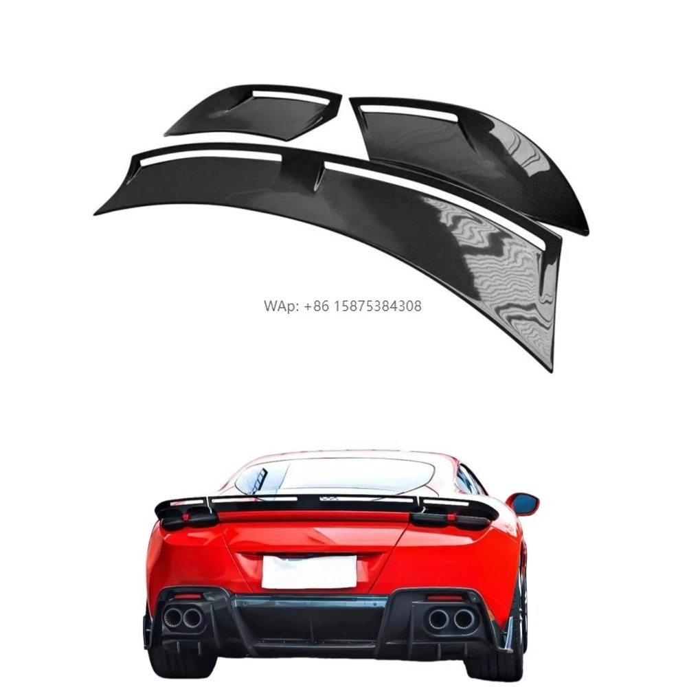 

For Modified M-style Dry Carbon Fiber Rear Spoiler Three-stage Rear Spoiler Suitable for Roma