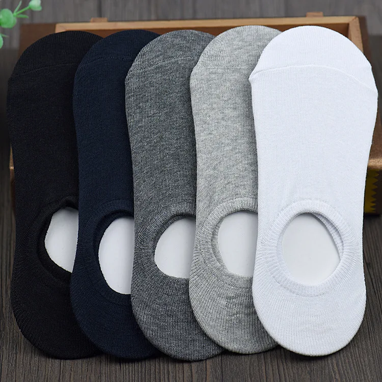 5/10Pairs Men Ankle Socks Solid Color Black White Gray Invisible Breathable Cotton Sports Socks Male Short Socks Women Men Sox