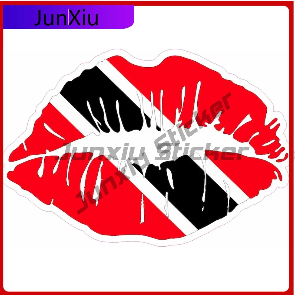 

Trinidad Lips Flag Personalized Vehicle Sticker Ideal on SUV truck camper exterior surfaces