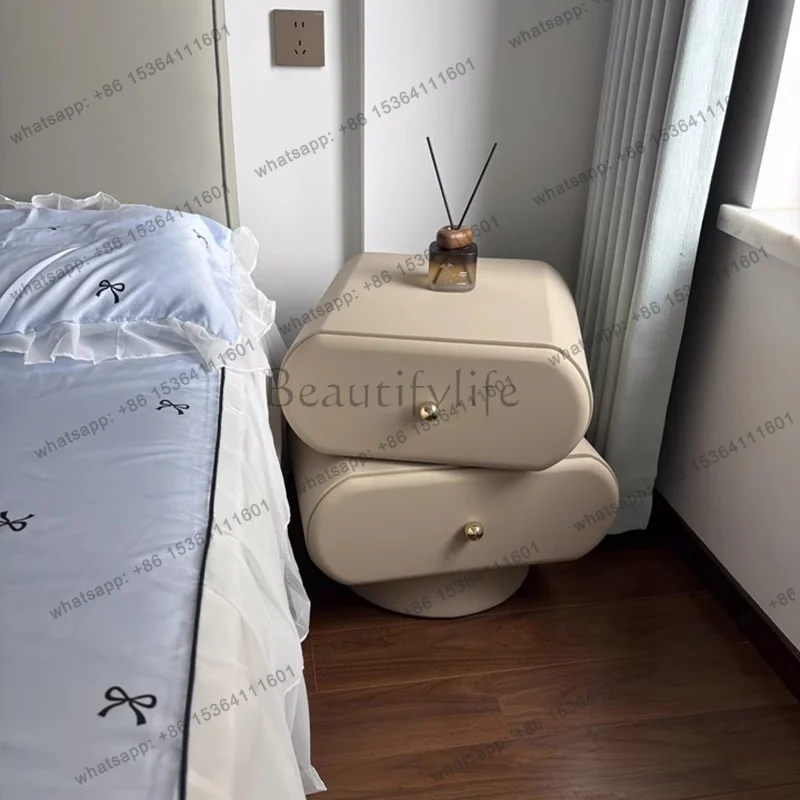 LSMinimalist Design Nightstands Mini Chic Bedroom Wooden Nightstands With Drawers Small Criado Mudo Para Quarto Modern Furniture