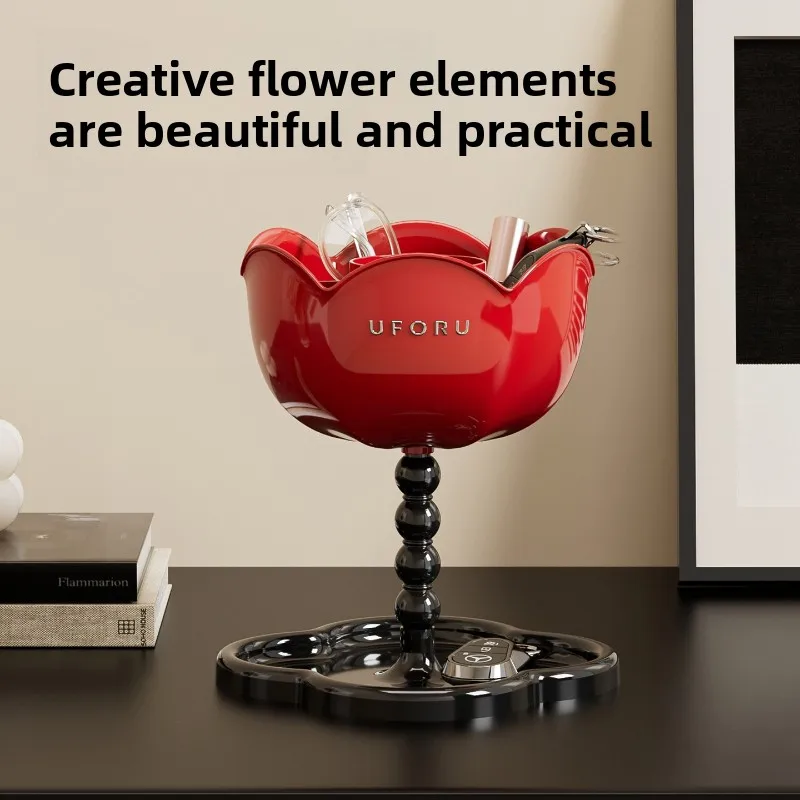 

Double Layer Flower Key Holder Decorative Plastic Key Organizer for Entryway Multi-Purpose Shelf for Makeup Trinkets Living Room