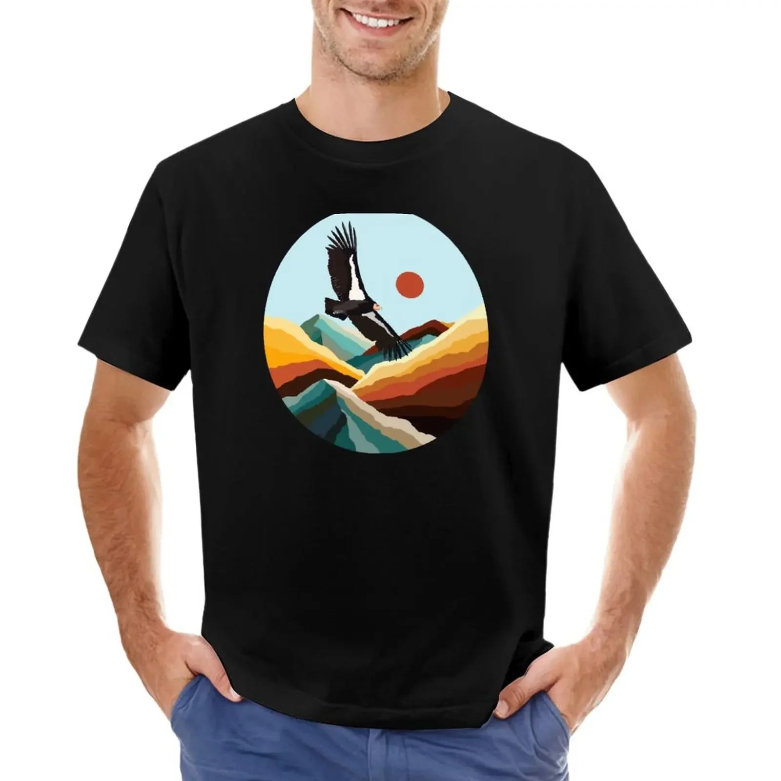 Condor in Flight T-Shirt customs design your own hippie clothes tops tees mens big and tall t shirts