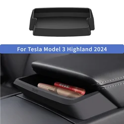 For Tesla Model 3 Highland 2024 Central Control Storage Box Car Armrest Box Convenience Bag Storage Glasses Pocket Accessories