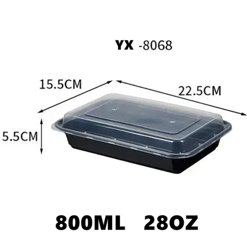 

American style PP rice box with lid, takeaway packaging box, disposable sealed meal box, kitchen refrigerator fresh-keeping box