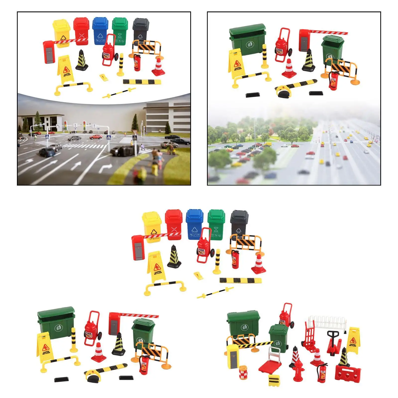 

Mini Traffic Signs Toys Mini Traffic Cones Traffic Cognitive Toys for 1:36 Scale Sand Table Micro Landscape Fairy Garden Decor