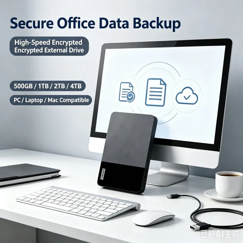 13-Color Portable External Hard Drive 4TB USB3.0 High Speed Large Capacity Office File Backup Storage for Desktop Laptop