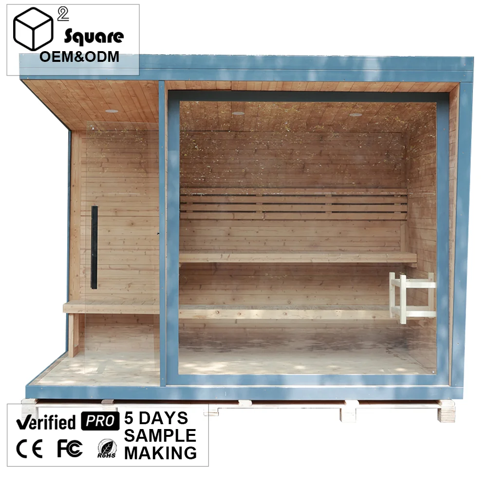 Outdoor SaunaTrending Modern Design Outdoor Sauna Room With Ergonomic Backrest And Low Noise System For Gym Bedroom Or Beach Hou