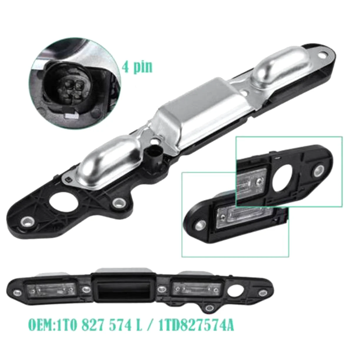 1T0827574L Rear Trunk Lid Handle W/ Mini Switch License Plate Light for VW Passat B6 Jetta