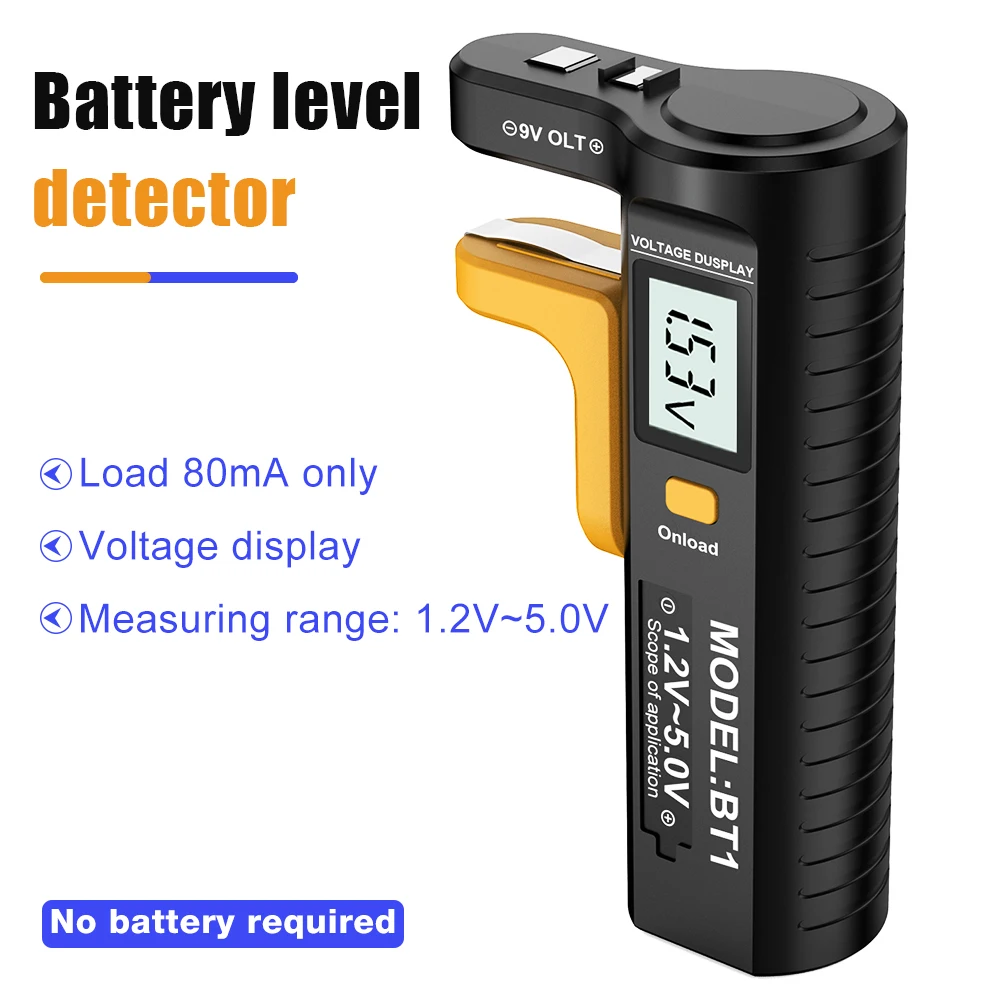 Portable Battery Tester Battery Load Analyzer 9V 1.5V Digital Dry Cell Battery Detector Voltage Checker for AAA AA Cell Battery