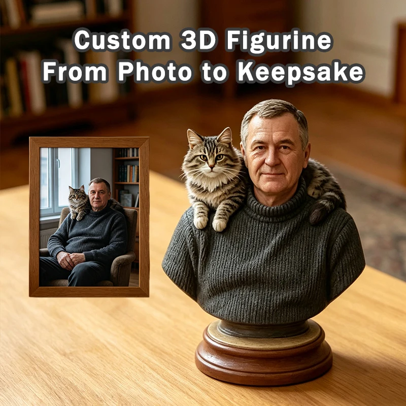 Custom 3D Printed Chibi Golf Figurine, Personalized Cartoon Character Mini Statue Customized From Your Artwork
