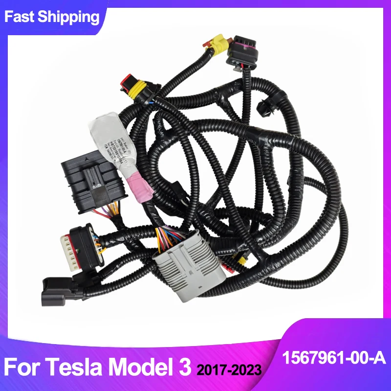 

Front Radiator Support Harness 1567961‑00‑A For Tesla Model 3 2017‑2023 Front Bumper Wiring Harness Assembly Car Accessories