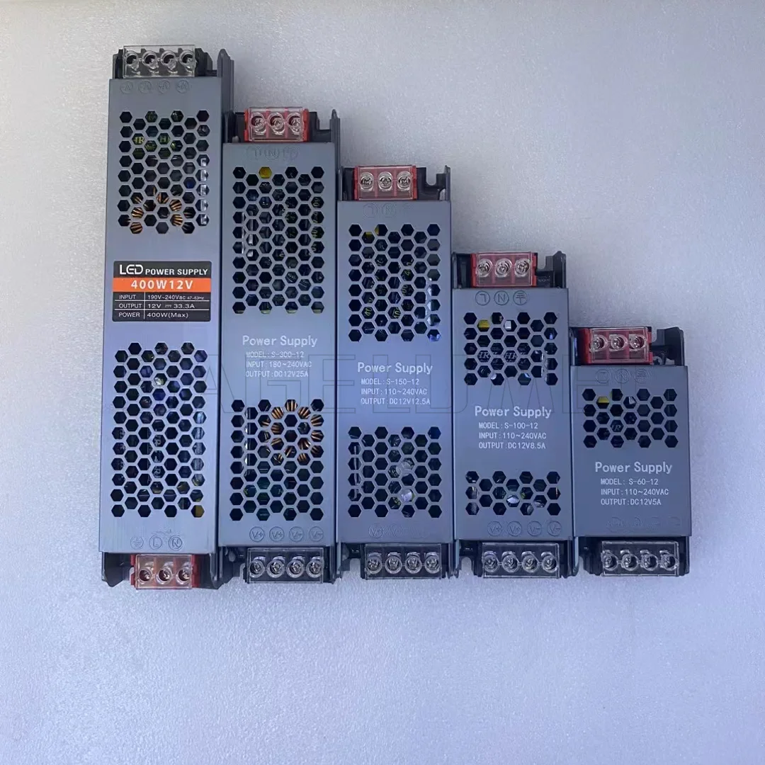 Switching Power Supply DC12V 24V AC110-240V Mute Lighting Transformers 60W 100W 150W 300W 400W LED Light Driver Power Adapter