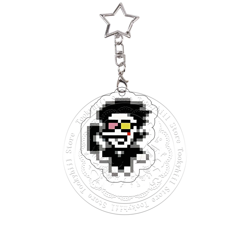 Pixel Deltarune Acryl-Schlüsselanhänger Taschen-Deko-Accessoires Sans Chara Schlüsselring Frisk Anhänger Berdly Charaktere Ralsei Geburtstagsgeschenk – Detail 5