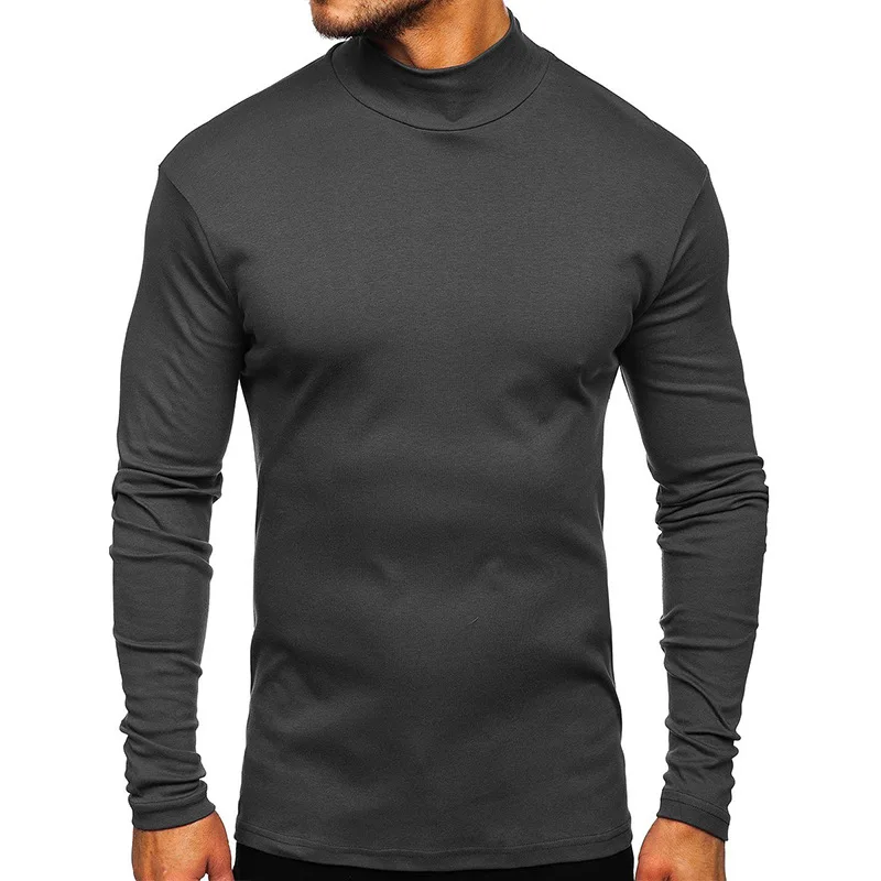 Thickening Thermal Turtleneck Long SleeveTT-shirt Foreign Trade Men's Undershirt Dralon Half Turtleneck Men