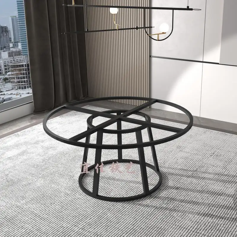 Round table foot marble  bracket rock slab round  support frame stainless steel round dining table base light luxu
