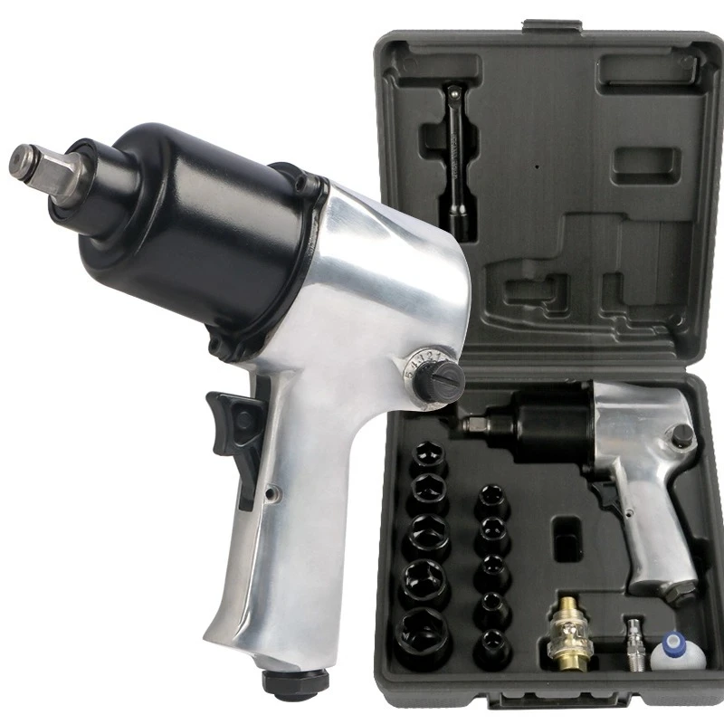 1/2 Compact Air Impact Wrench, Dual Hammer Professional Pneumatic Ratchet Tool for Car Motorcycle Tire Repair & Maintenance