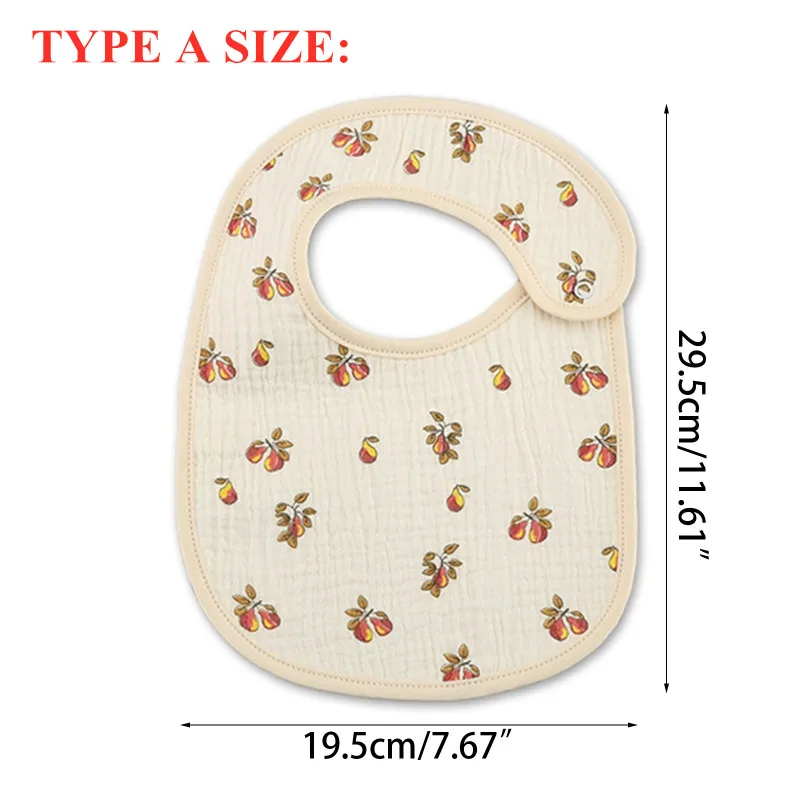 2pcs Cotton Gauze Baby Bibs Printing Newborn Infants Burp Cloths Saliva Towel for Toddler Boys Girls Feeding Items