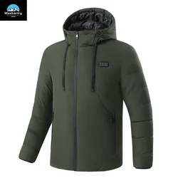 Men's Heating Jacket 11 Heating Areas Usb Charging Temperature Control Jacket Outdoor Camping Warm Cold Clothing Men Winter Coat