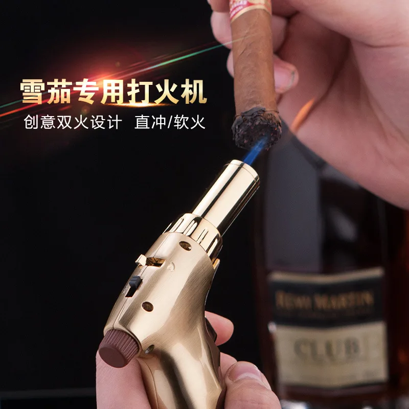 JOBON-High Temperature Jet Lighter, Dual Flame, Outdoor Gas, Windproof Lighter, BBQ, Kitchen, Cigar