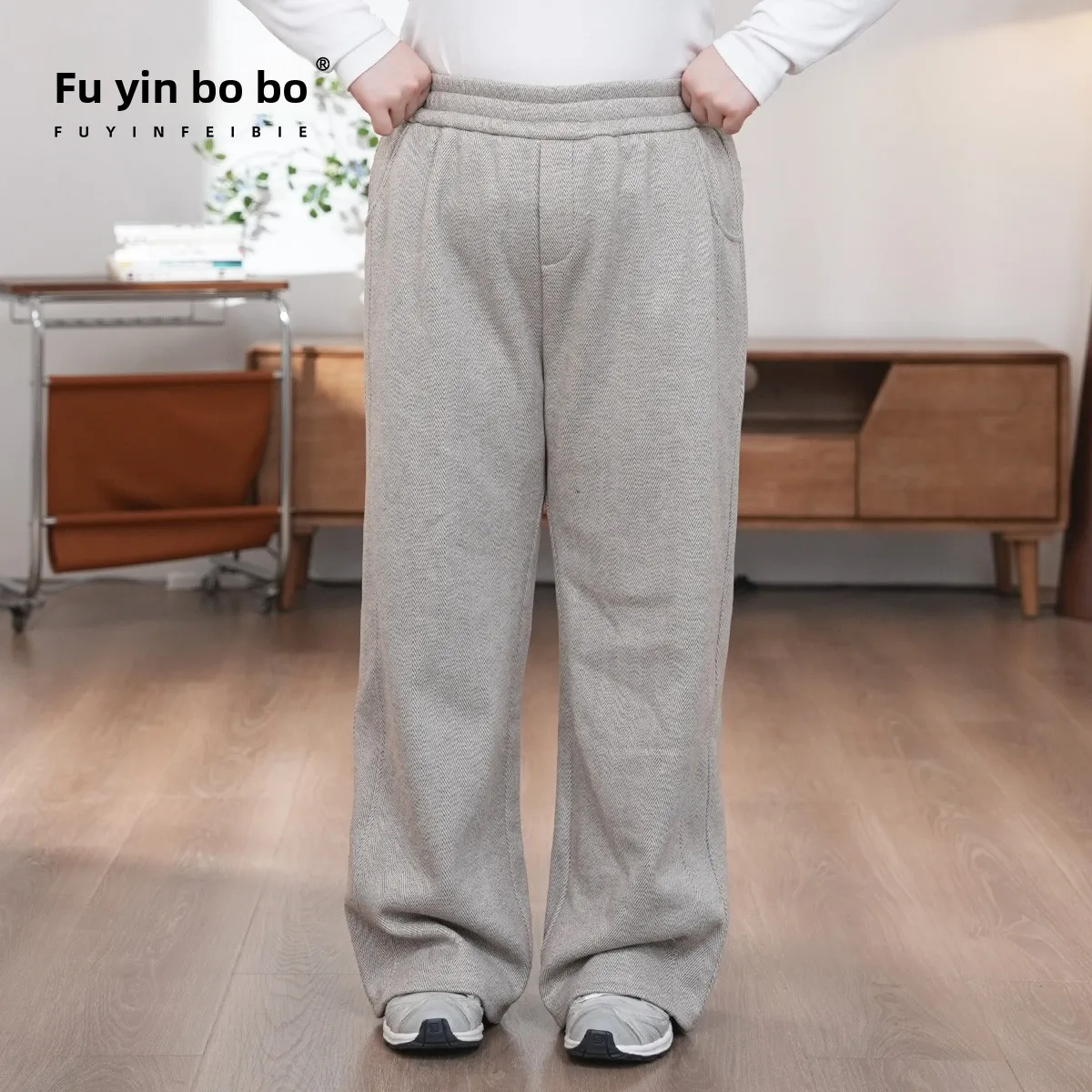 

Осенне-зимние повседневные брюки Oaeal Fce Tweed Crt для женщин, прямые брюки с завышенной талией, смесь полиэфирного волокна