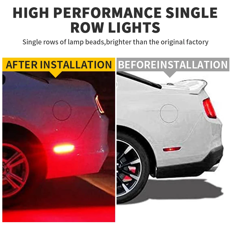 

2PCS LED Rear Bumper Side Marker Lights Canbus For 2010-2014 Ford Mustang Smoked Lens Turn Signal Warning Lights Car Accessories