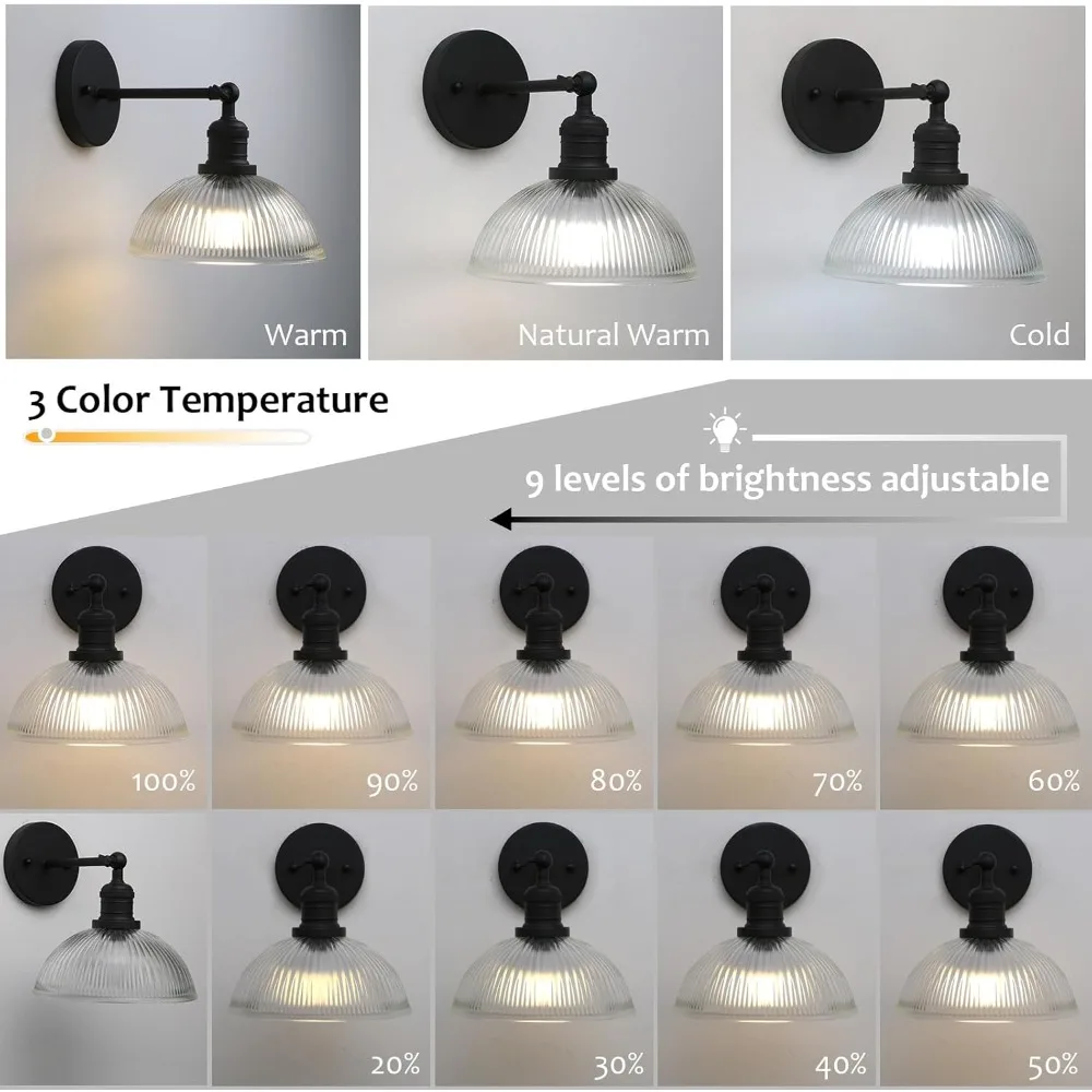 

Pathson Battery Operated Wireless Wall Sconce, Rechargeable Modern Wall Vanity Light, Striped Glass , for Bedroom Living Room